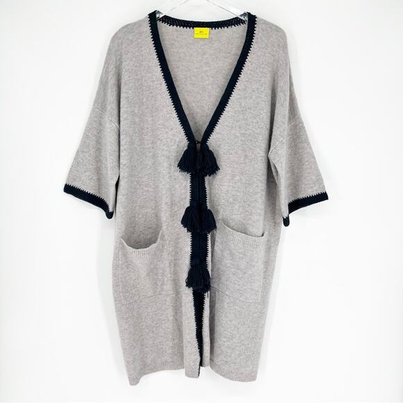 Roberta Roller Rabbit Tassel Wool Blend Cardigan OS Grey - Picture 1 of 7